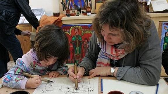 Taller de creación de libros en la Edad Media