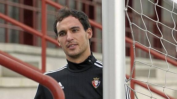 El jugador de Osasuna Unai García durante un entrenamiento. 