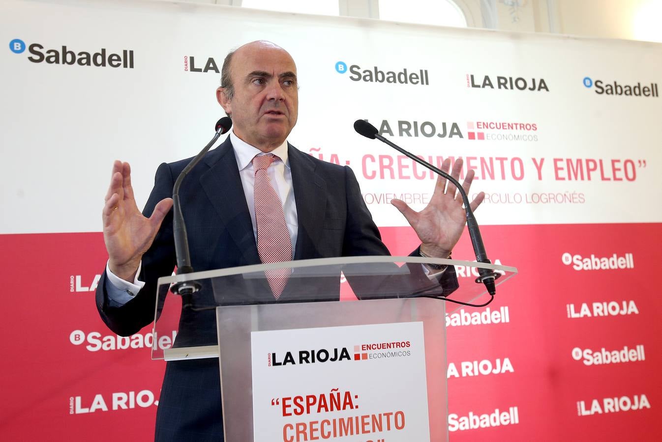 El ministro de Economía Luis de Gindos en los Encuentros Económicos de Diario LA RIOJA. 