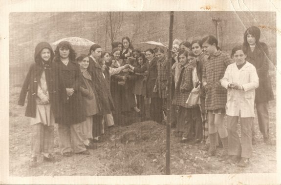 Cerveranas en El Cerrillo plantando un árbol. 