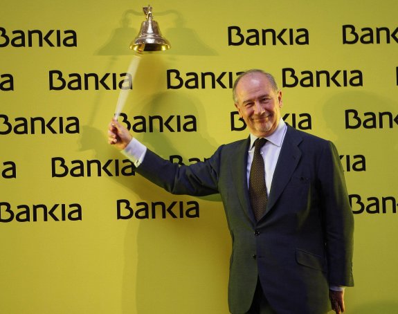 Rodrigo Rato, expresidente de Bankia, el día del estreno bursátil de la entidad. :: ernesto agudo