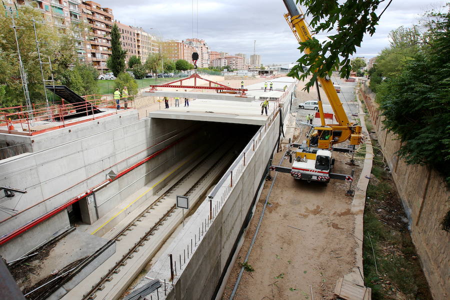 Obras del soterramiento en Logroño. 
