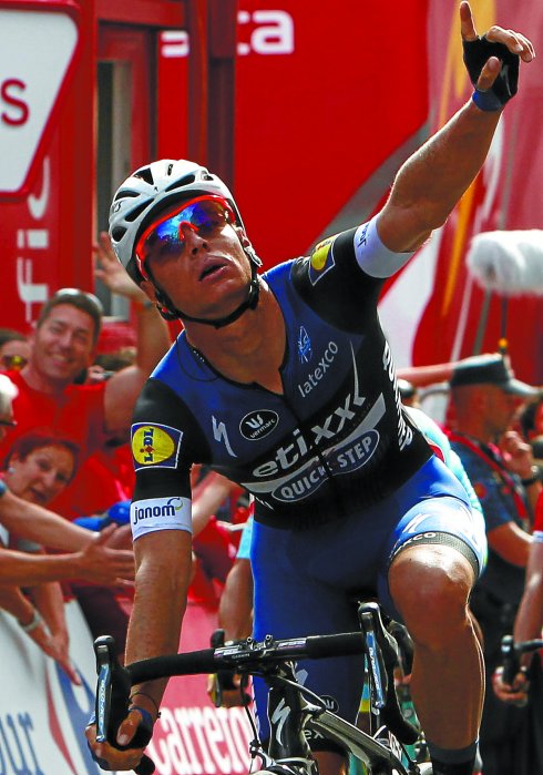 Gianni Meersman logró en Lugo su segunda victoria de etapa en la Vuelta a España. :: efe