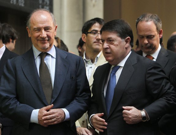 Rodrigo Rato y José Luis Olivas, cuando eran presidente y vicepresidente de Bankia. :: ballesteros / EFE