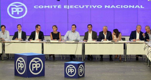 El Comité Ejecutivo Nacional del PP, reunido el pasado agosto para analizar el escenario abierto tras las últimas generales. :: Mariscal / efe