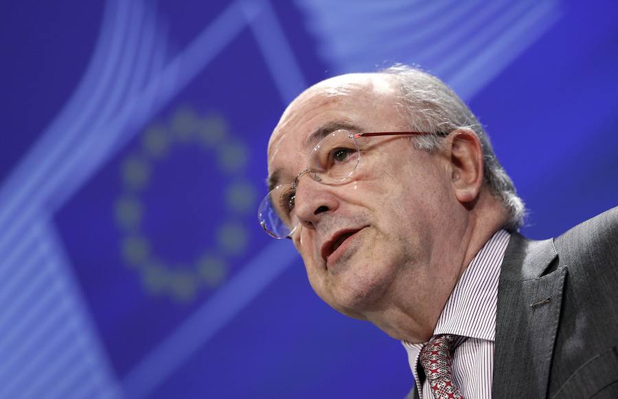 Joaquín Almunia durante una intervención en la Comisión Europea. 
