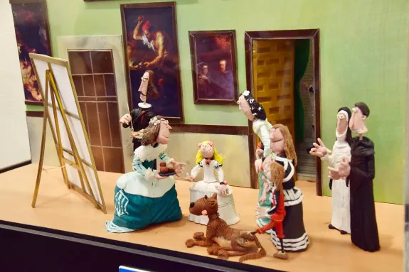 Recreación en plastilina de 'Las Meninas' en la exposición que se puede ver en la 'Bene'. :: MIGUEL HERREROS

