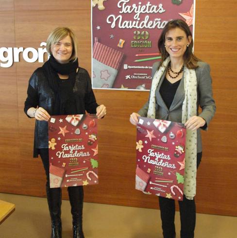 Paloma Corres e Isabel Moreno presentan la campaña de tarjetas navideñas. 