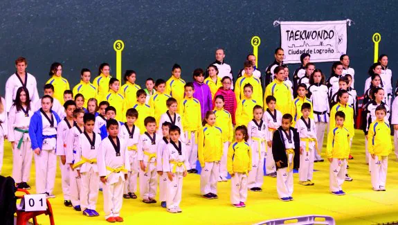 Un grupo de participantes en la jornada de taekwondo del pasado sábado. 