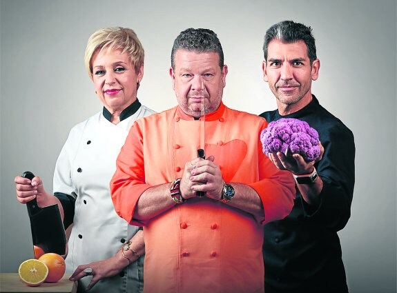 Susi Díaz, Chicote y Paco Roncero, los jueces de 'Top Chef', al que se presentaron 10.000 cocineros. 