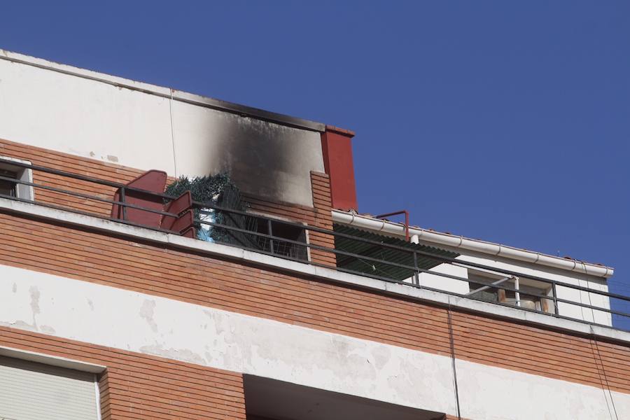 Secuelas tras el incendio en Pino y Amorena. 