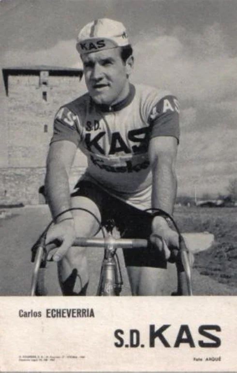 Carlos Echevarría, en una foto publicitaria del equipo Kas de la época.