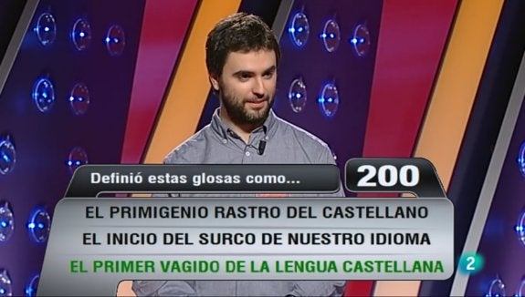 El logroñés Marcos García responde correctamente a una de las preguntas de 'Saber y ganar'. 