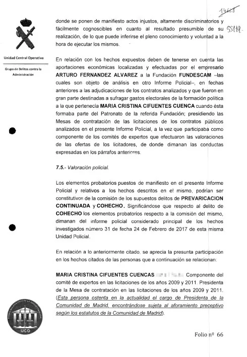 Extracto del informe. :: r. c.