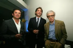 Álvaro Palacios, Woody Allen y Javier Bardem, en el Festival de San Sebastián. / L.R.