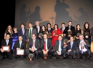 Los premiados siguen con atención el transcurso de la gala celebrada ayer en Riojafórum. /JUAN MARÍN