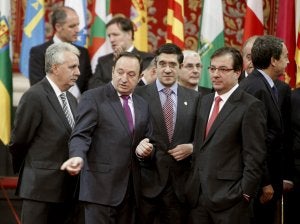 Sanz y López, en la IV Conferencia de Presidentes, en diciembre. ::                             EFE