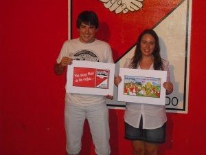 Rodríguez ilustra la pancarta Lubumbas