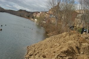 Parte de los vertidos de tierra realizados en la ribera del río Ebro a su paso por Briñas. ::
D.M.A.