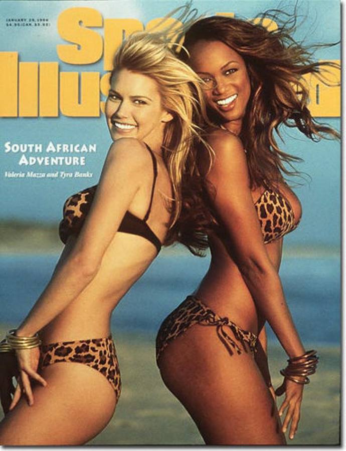 Valeria Mazza y Tyra Banks, en la portada de 1996 del especial de trajes de baño de la revista 'Sports Illustrated'.