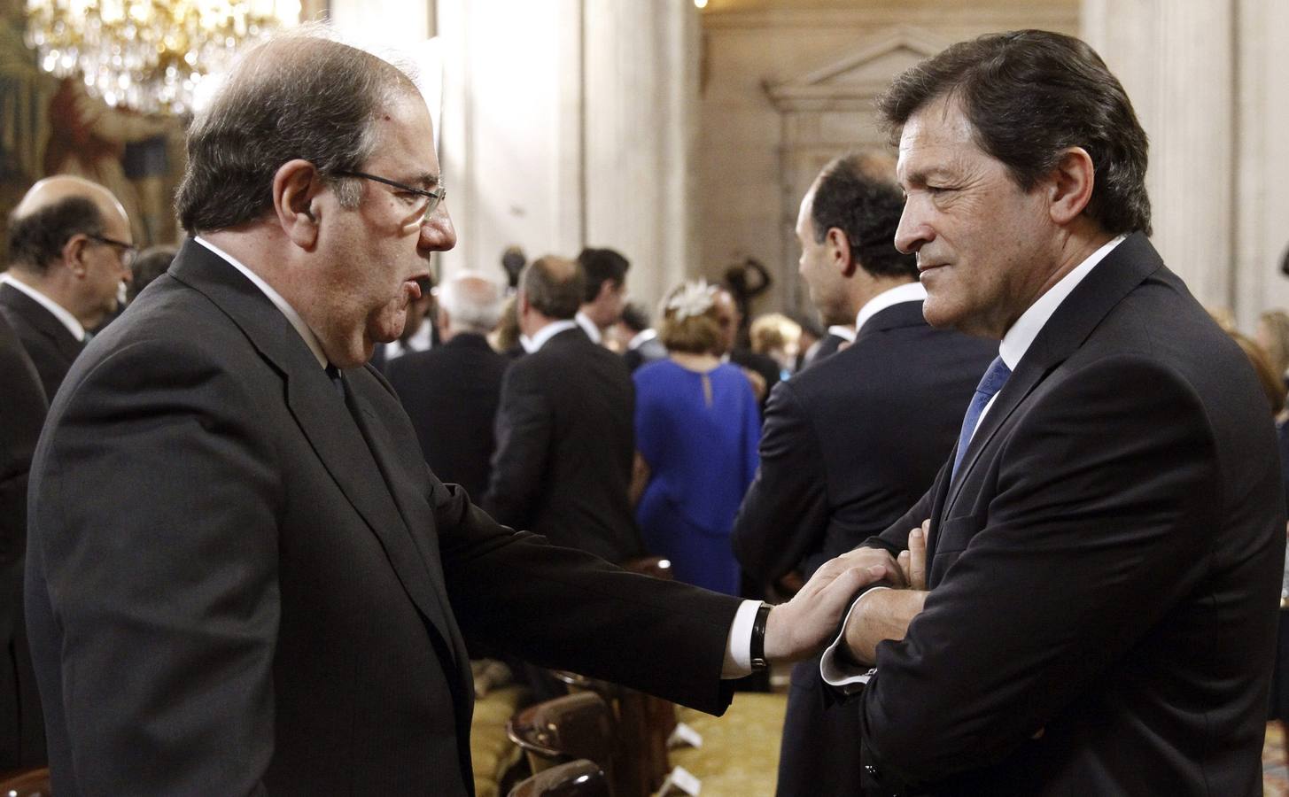 El presidente de las Cortes de Castilla y León, Juan Vicente Herrera, y el presidente del Principado de Asturias, Javier Fernández.