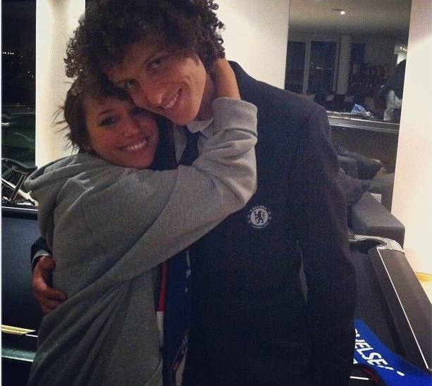 David Luiz y su pareja, Sara Madeira.