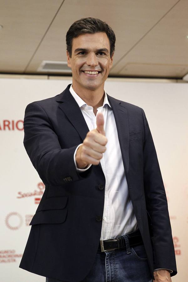 Pedro Sánchez, optimista. El candidato a secretario general del PSOE Pedro Sánchez