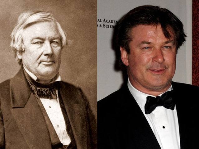 Alec Baldwin y el presidente de Estados Unidos Millard Fillmore.