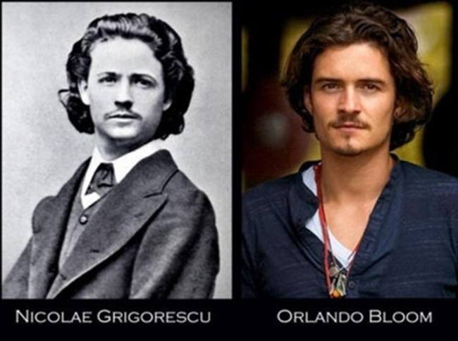 Orlando Bloom y el pintor rumano Nicolae Grigorescu.