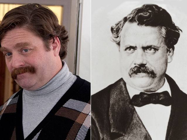 Zach Galifianakis y el diseñador francés Louis Vuitton.