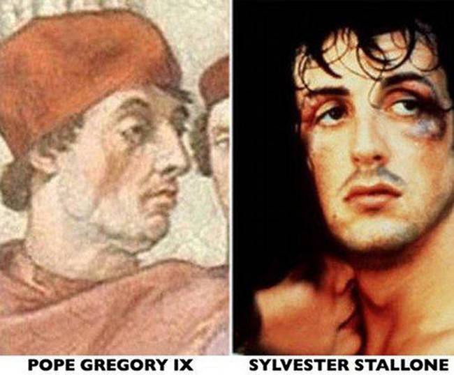 Sylvester Stallone y el Papa Gregorio IX.