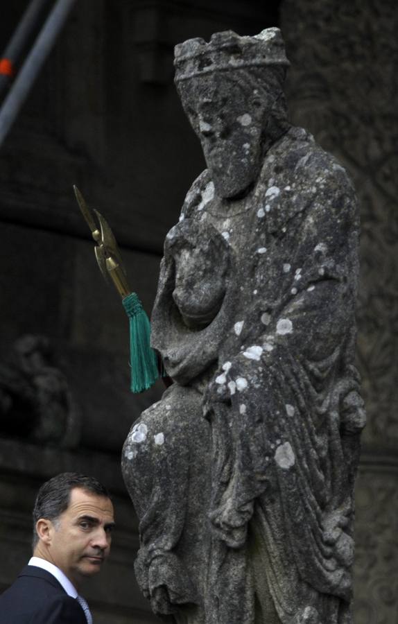 Los Reyes, en Santiago. Los reyes Felipe y Letizia asisten a la tradicional ceremonia de la ofrenda al Apóstol en Santiago de Compostela.