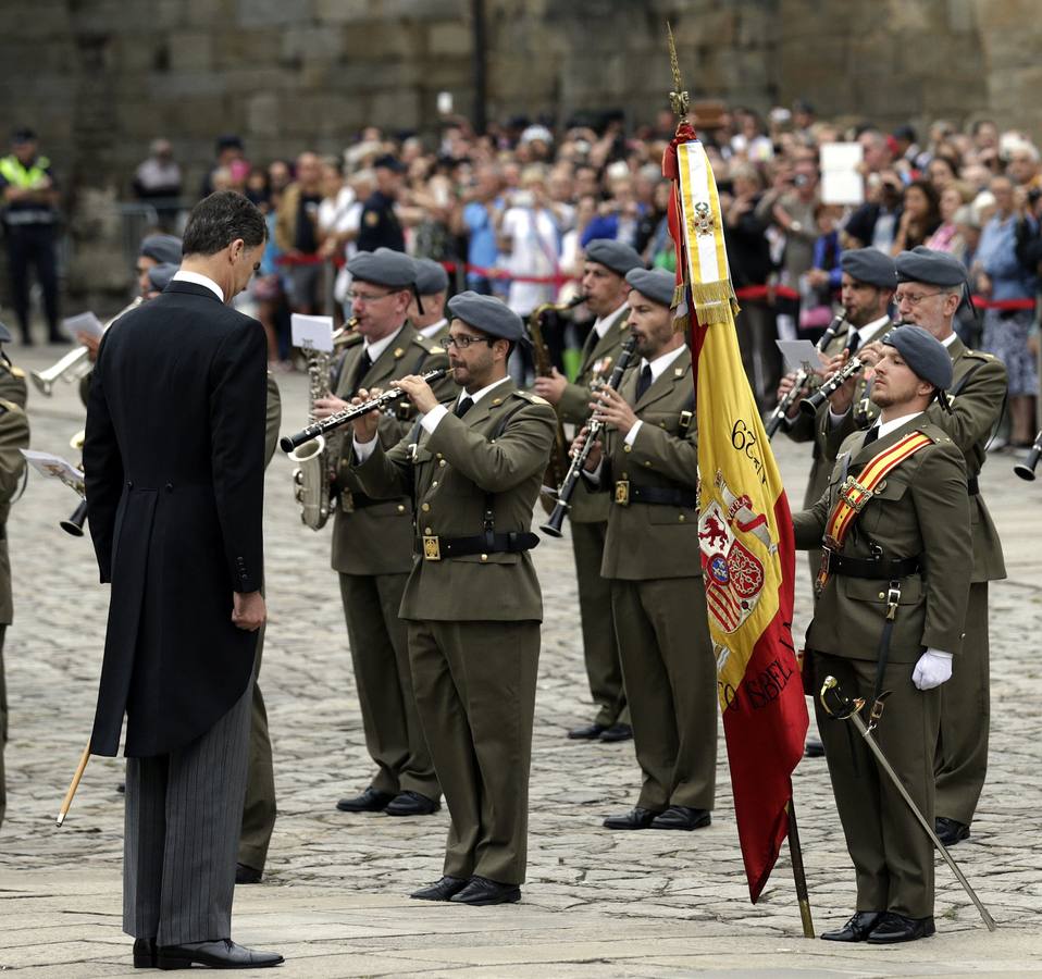 Los Reyes, en Santiago. Los reyes Felipe y Letizia asisten a la tradicional ceremonia de la ofrenda al Apóstol en Santiago de Compostela.