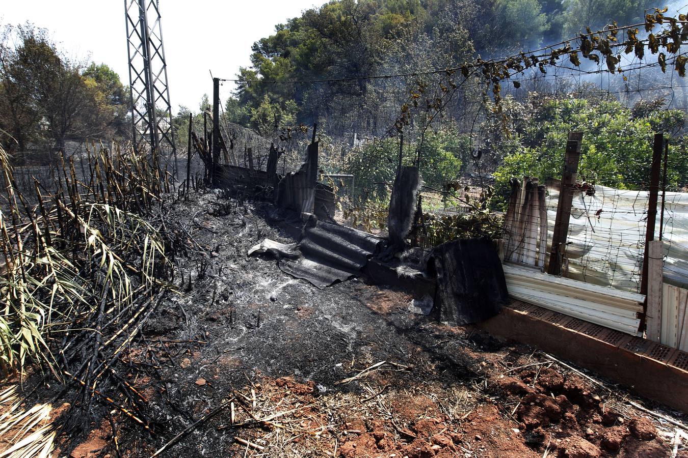 Imágenes del incendio en el término de Gilet