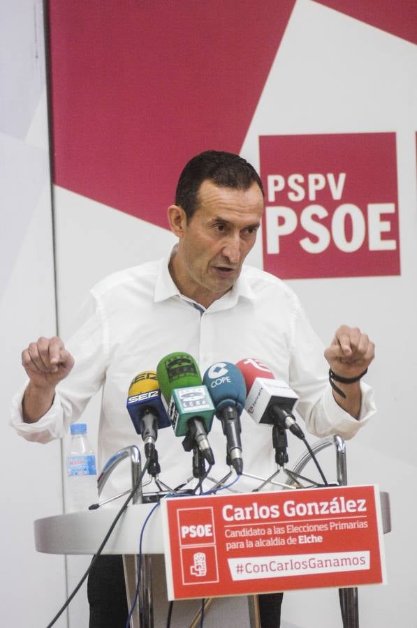Carlos González, como candidato a las primarias del PSOE en Elche
