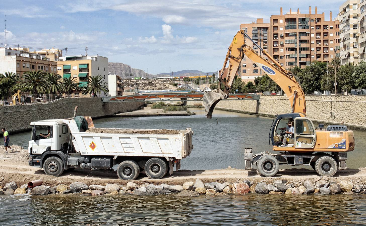Obras en el barranco de las Ovejas en Alicante