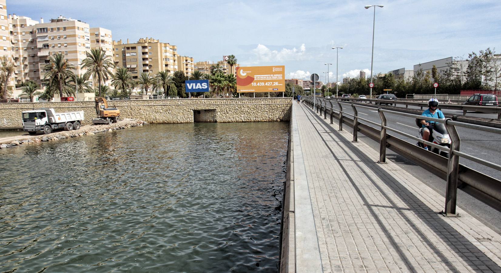 Obras en el barranco de las Ovejas en Alicante