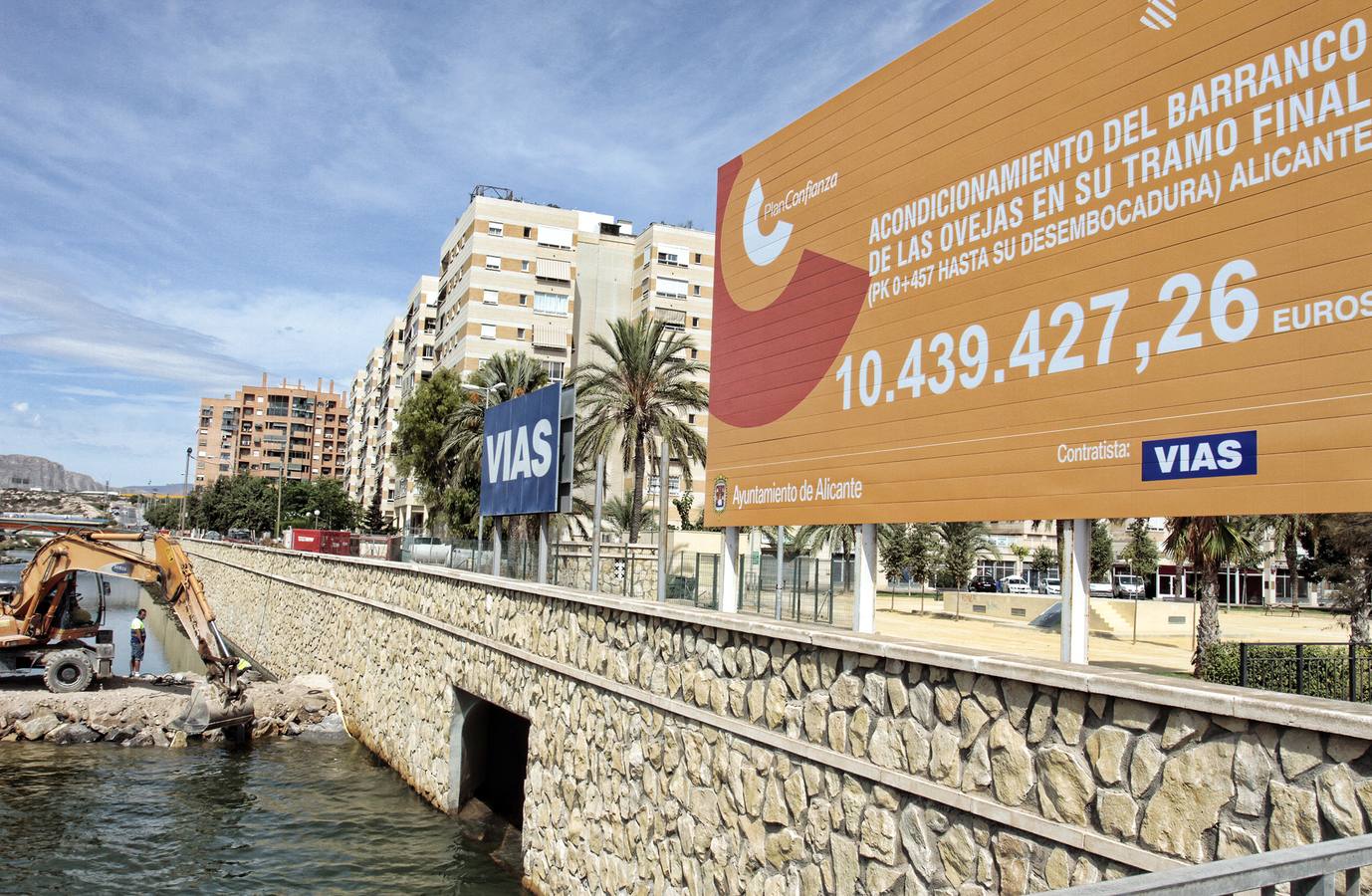Obras en el barranco de las Ovejas en Alicante