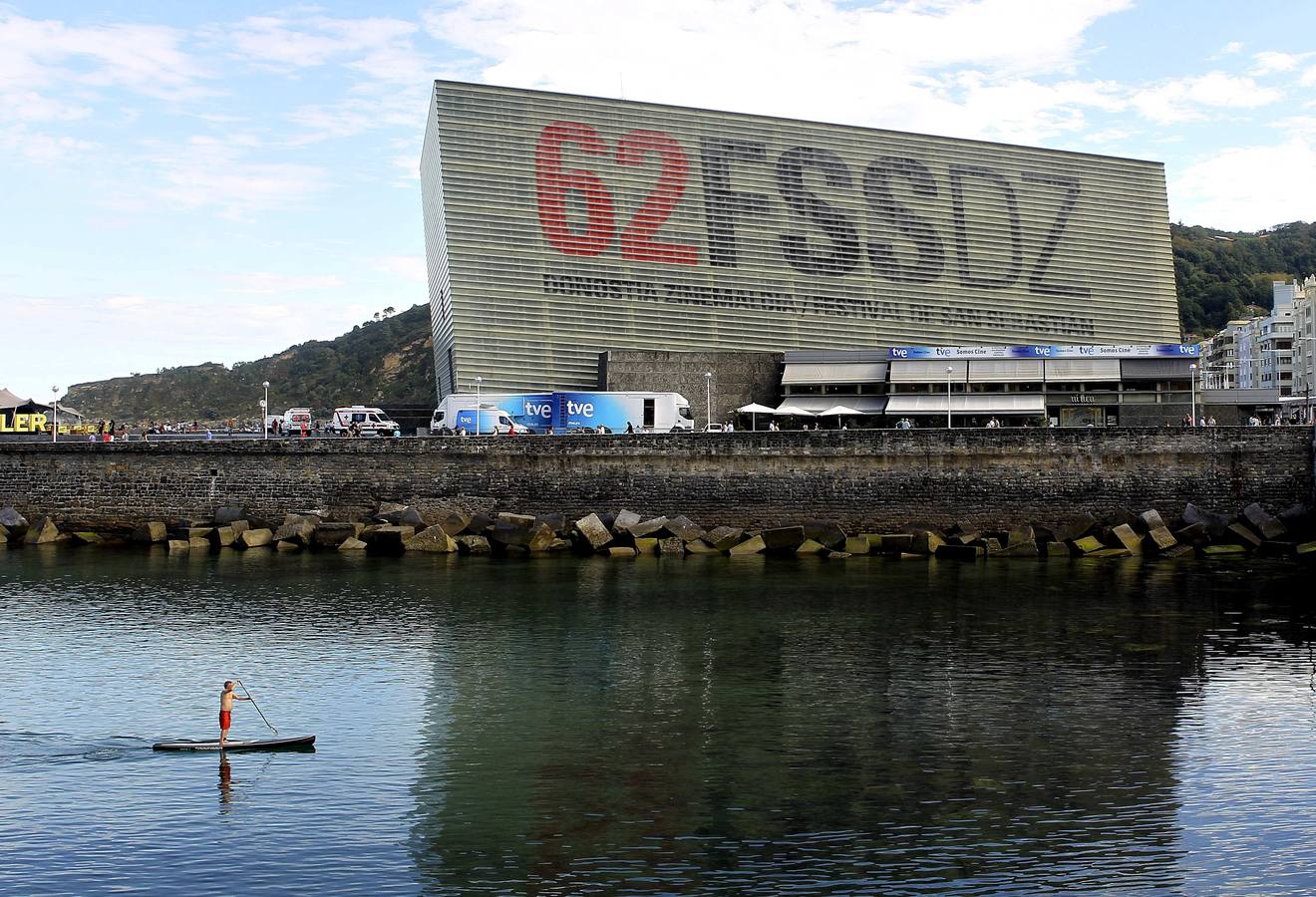 Vista del Auditorio Kursaal, sede principal de la 62 edición del Festival de Cine San Sebastián.