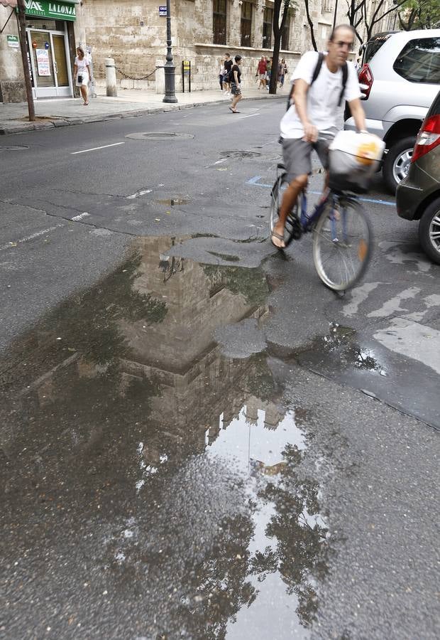 Los restos de la tormenta, en la ciudad de Valencia.