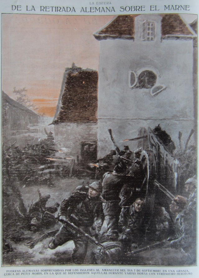 Una escena de la batalla del Marne en octubre de 1914.