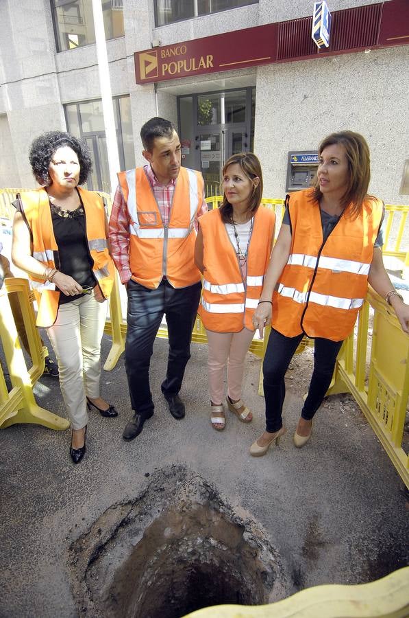 Sellan con hormigón el túnel del Banco Popular de Elche