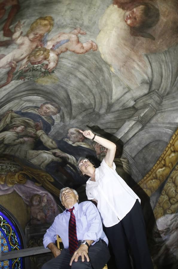 El restaurador de la Capilla Sixtina visita las obras de los frescos de San Nicolás