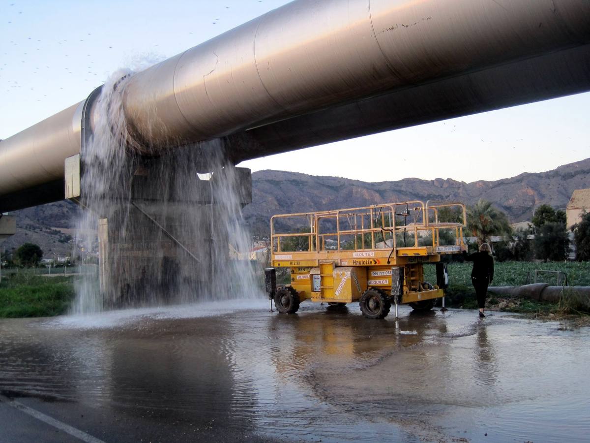 Rotura en los tubos del trasvase Tajo-Segura