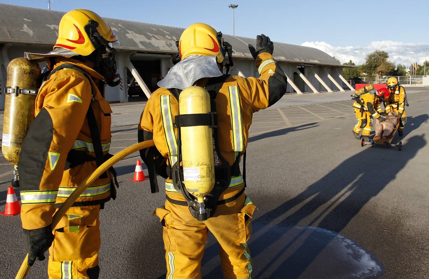 Simulacro de los bomberos de Alicante