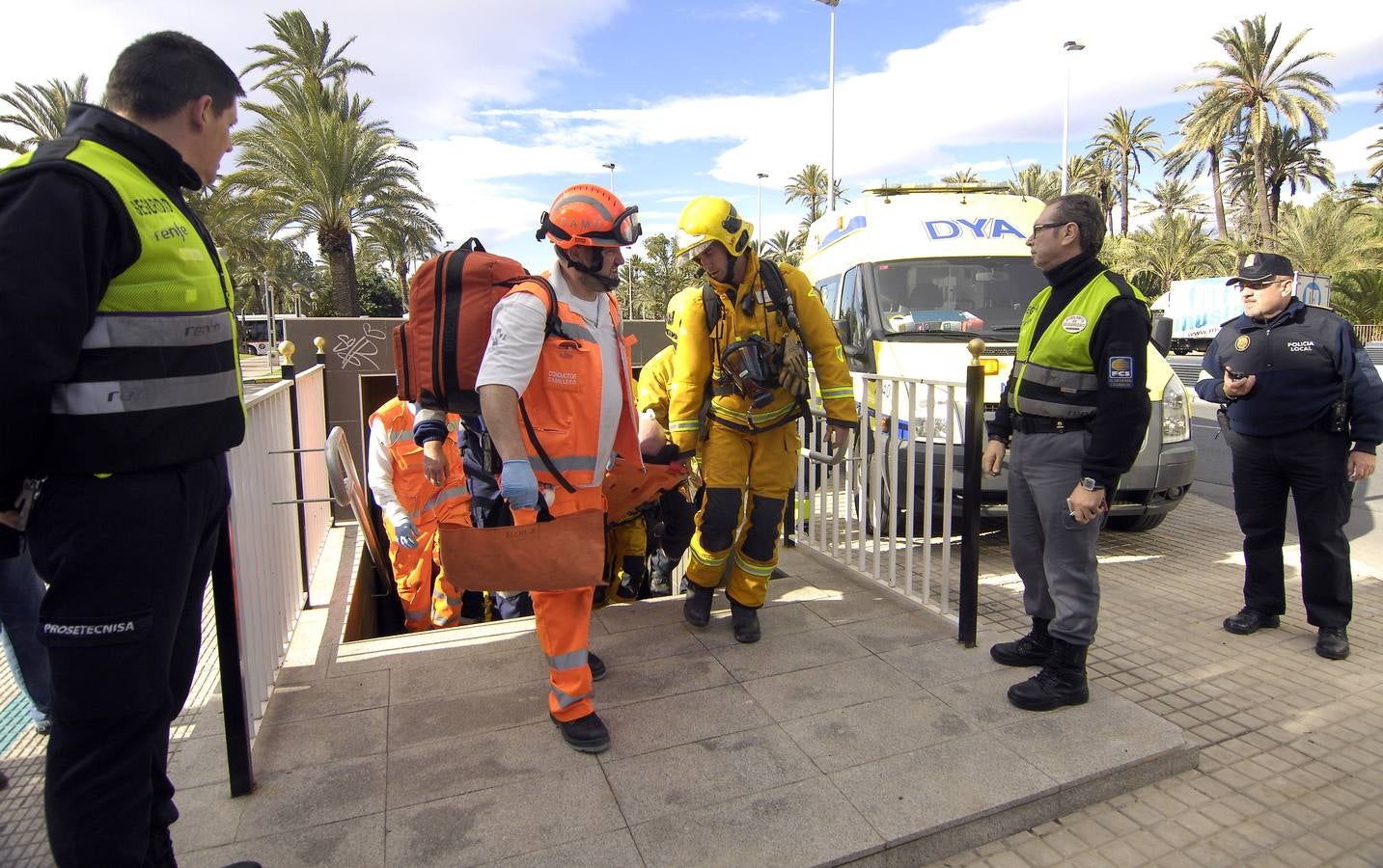 Simulacro de seguridad por accidente de tren