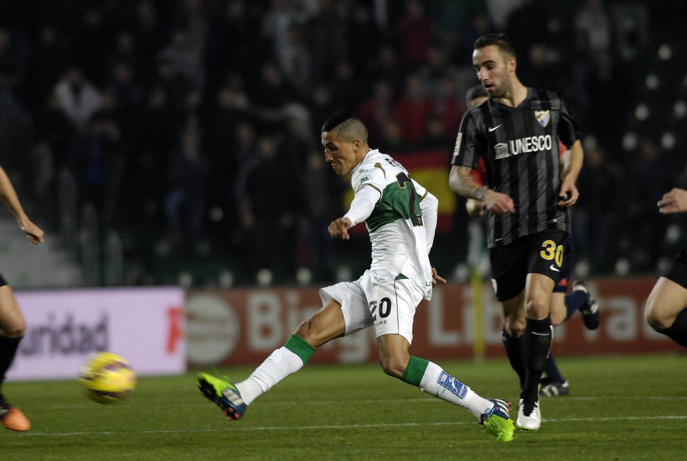 Partido Elche contra el Málaga