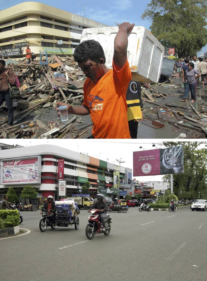 La calle Panglima Polem, cerca de Peunayoung, en Bandah Aceh.