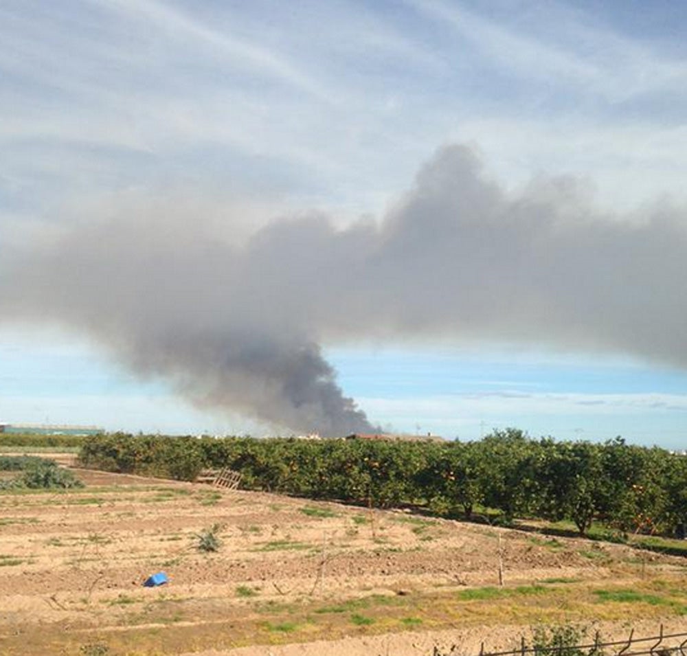 El incendio, desde Foios. 