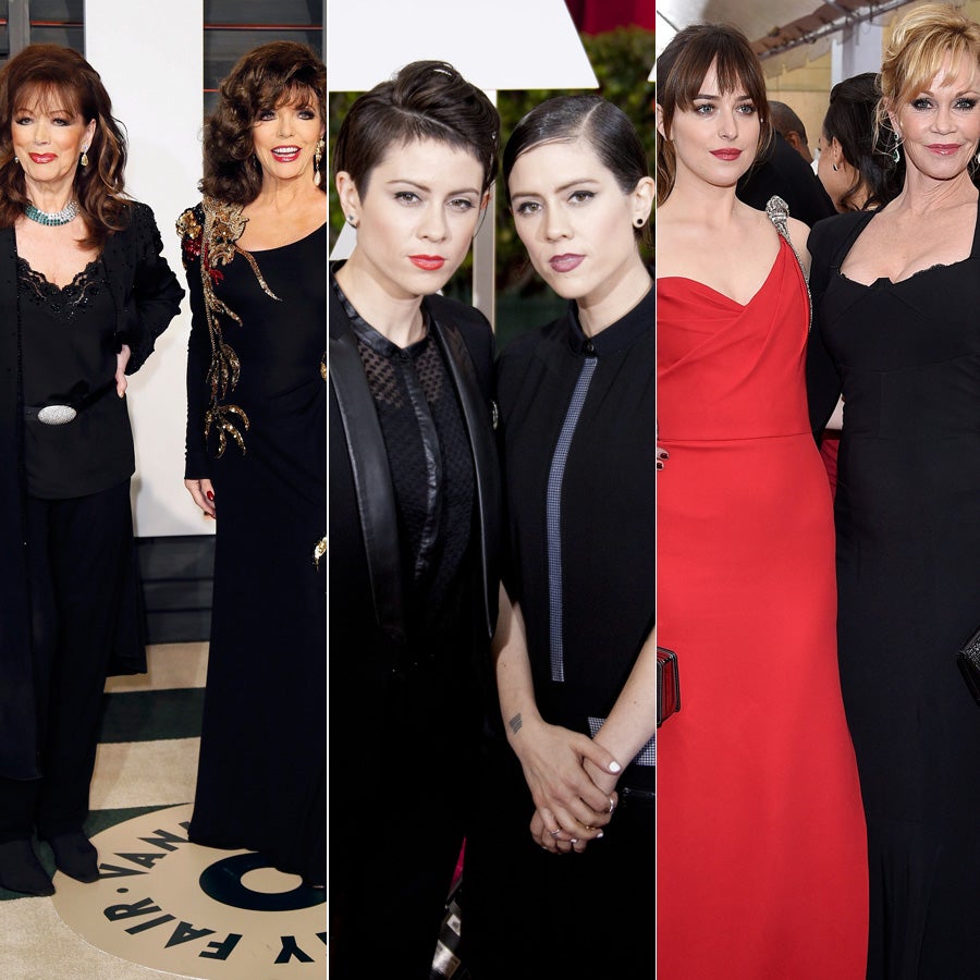 Muchas celebrities decidieron acudir a los premios del cine acompañadas de su familia. Joan Collins se presentó con su hermana, la escritora Jackie Collins; las cantantes Tegan Quin (i) y Sara Quin (d) también se dejaron ver juntas y Melanie Griffith se llevó a su hija Dakota.